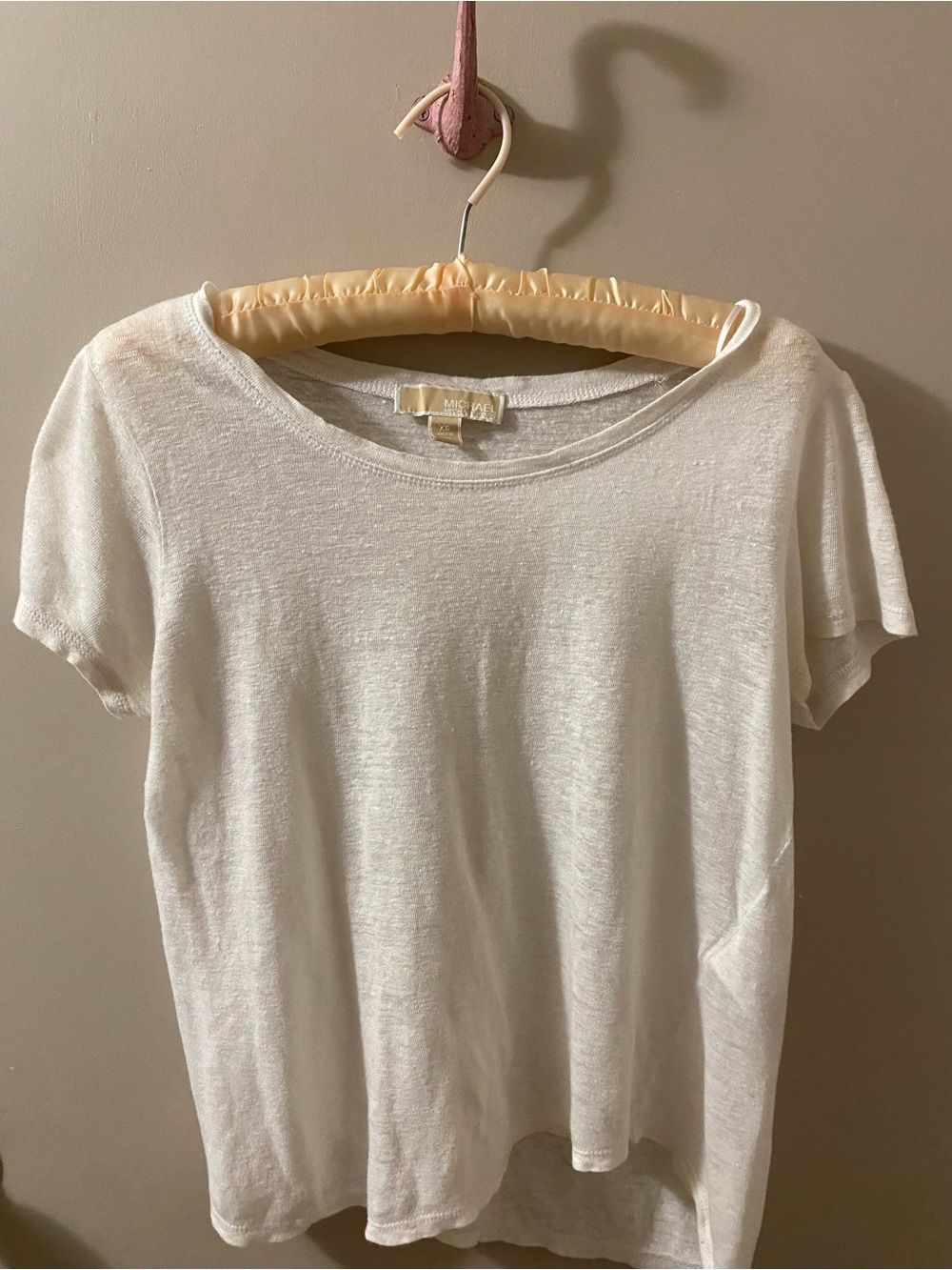 Michael Kors White Short Sleeve Linen Top